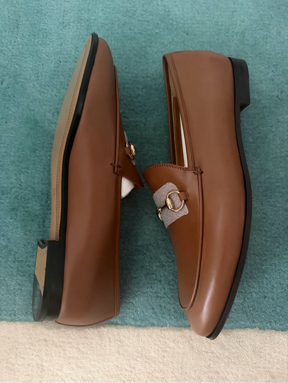 Gucci Tan Leather Horsebit Loafers - Picture 5 of 6